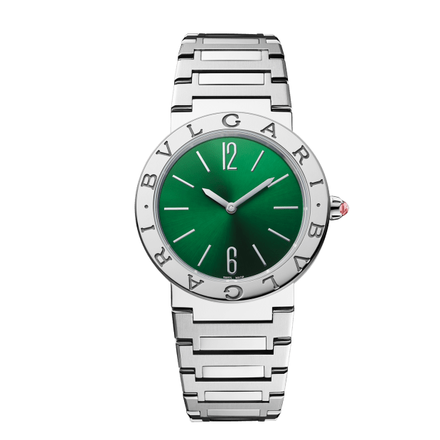 Bvlgari Bvlgari Bvlgari Lady Green Dial Silver Steel Strap Watch for Women - BVLGARI103693