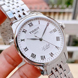 Tissot T Classic Le Locle Automatic White Dial Silver Steel Strap Watch For Men - T41.1.483.33