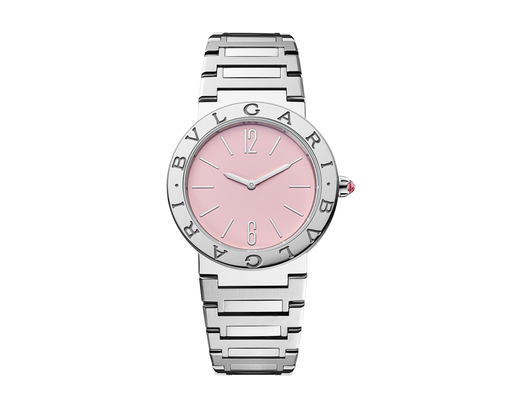 Bvlgari Bvlgari Bvlgari Quartz Pink Dial Silver Steel Strap Watch for Women - BVLGARI103711