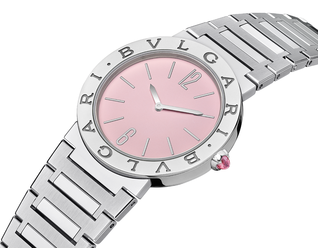 Bvlgari Bvlgari Bvlgari Quartz Pink Dial Silver Steel Strap Watch for Women - BVLGARI103711