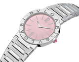 Bvlgari Bvlgari Bvlgari Quartz Pink Dial Silver Steel Strap Watch for Women - BVLGARI103711