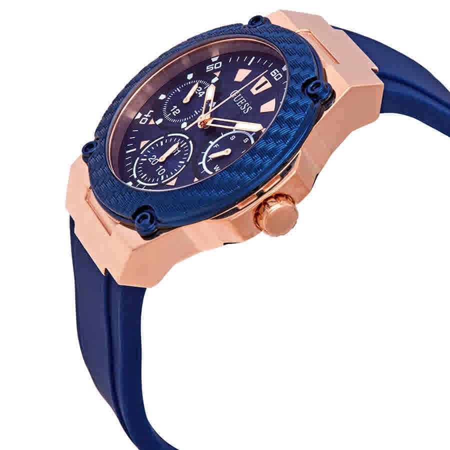 Guess Zena Blue Dial Blue Silicone Strap Watch For Women - W1049L2