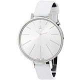 Calvin Klein Equal White Dial White Leather Strap Watch for Women - K3E231L6