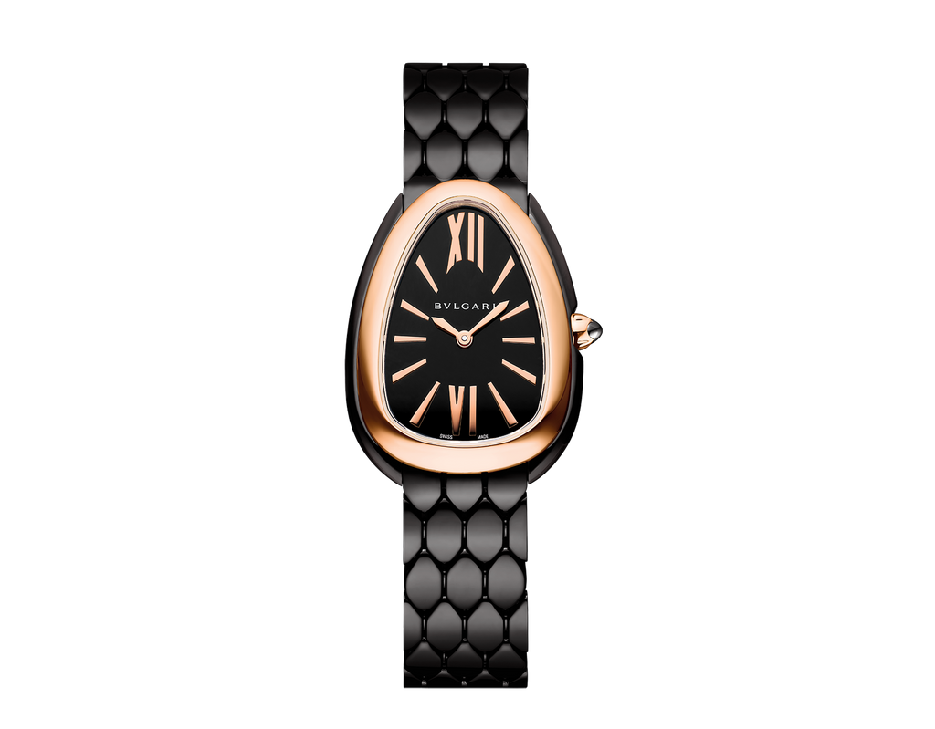 Bvlgari Serpenti Seduttori Black Dial Black Steel Strap Watch for Women - SERPENTI103704