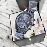 Michael Kors Lexington Chronograph Blue Dial Blue Steel Strap Watch for Men - MK8480