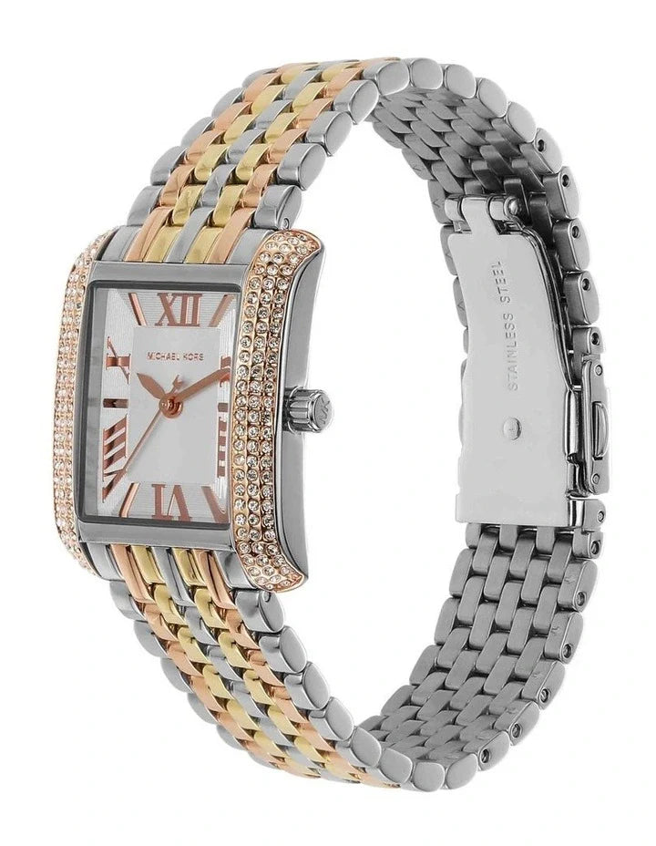 Michael Kors Emery Three-Hand White Dial Two Tone Steel Strap Watch for Women - MK4744