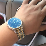 Tissot Automatics III Day Date Black Dial Two Tone Steel Strap Watch For Men - T065.430.22.051.00