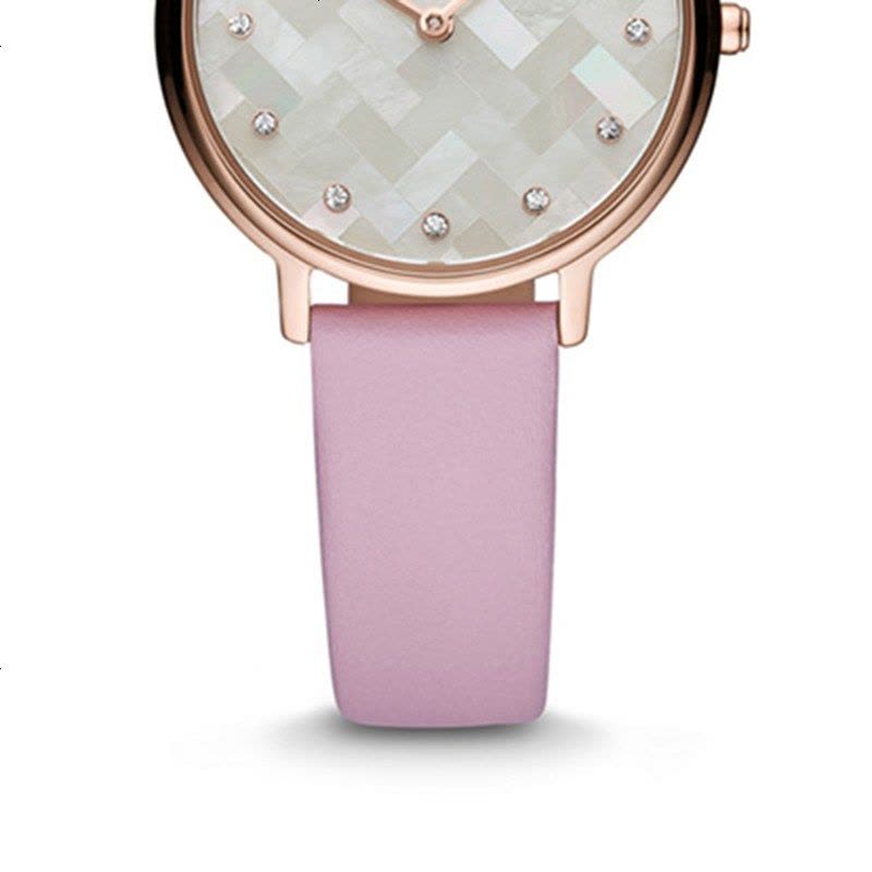 Emporio Armani Kappa Mother Of Pearl White Dial Pink Leather Strap Watch For Women - AR11130
