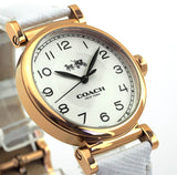 Coach Madison White Dial White Leather Strap Watch for Women - 14502408