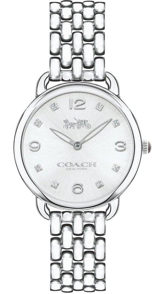 Coach Delancey Slim Silver Dial Silver Steel Strap Watch for Women - 14502781