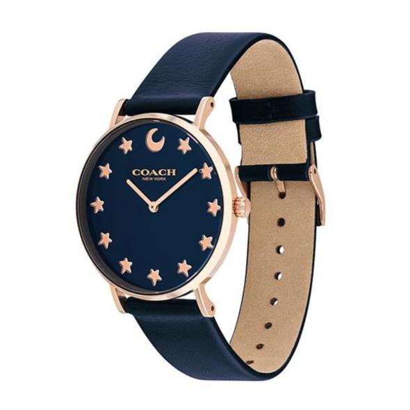 Coach Perry Navy Blue Dial Blue Leather Strap Watch for Women - 14503043