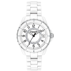 Coach Preston White Dial White Steel Strap Watch for Women - 14503462