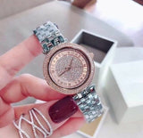 Michael Kors Darci Rose Gold Dial Silver Steel Strap Watch for Women - MK3446