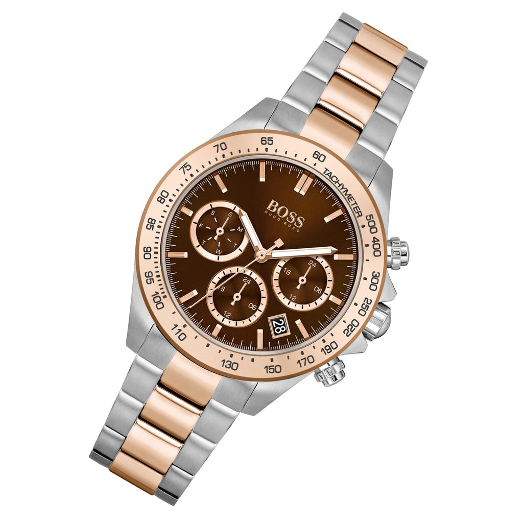 Hugo Boss Novia Brown Dial Two Tone Steel Strap Watch for Women - 1502617
