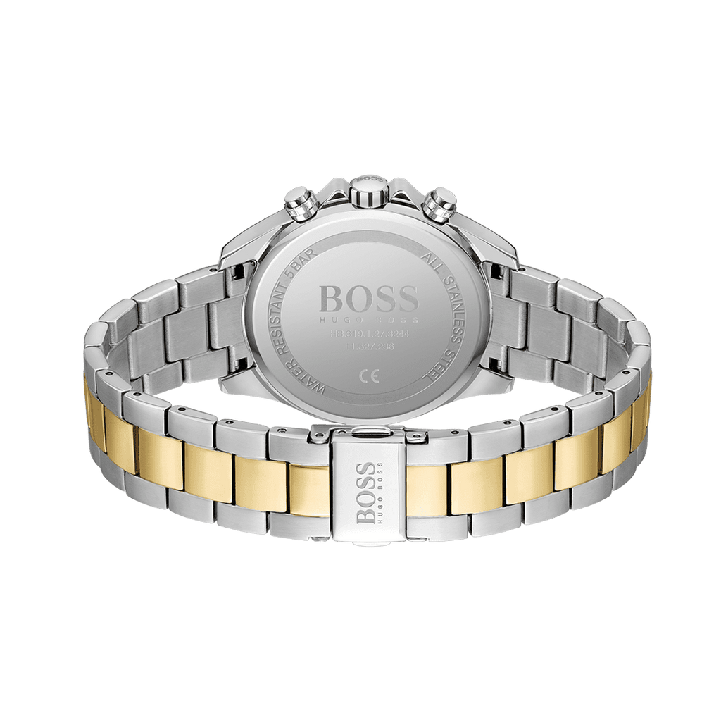 Hugo Boss Novia Gold Dial Two Tone Steel Strap Watch for Women - 1502618