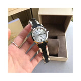 Burberry The City White Dial Black Haymarket Leather Strap Watch for Women - BU9150