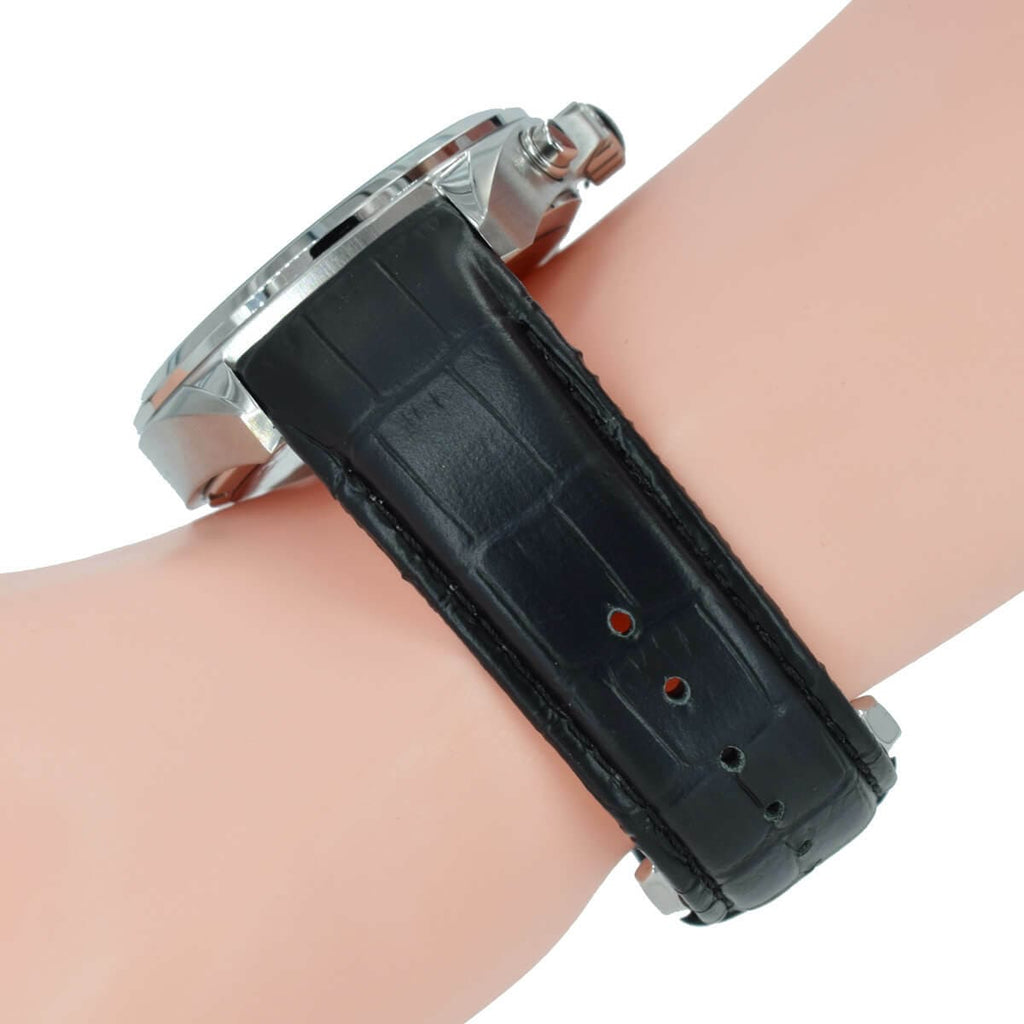 Hugo Boss Driver Blue Dial Black Leather Strap Watch for Men - 1512882