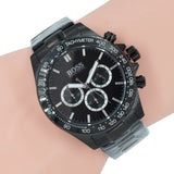 Hugo Boss Ikon Chronograph Black Dial Black Steel Strap Watch for Men - 1512961