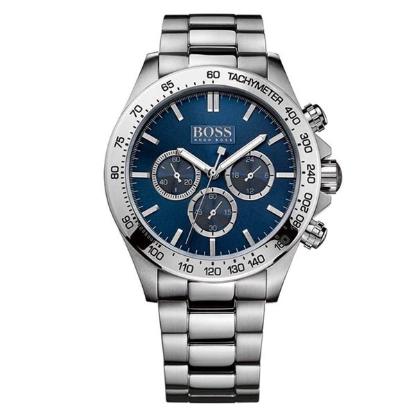 Hugo Boss Ikon Blue Dial Silver Steel Strap Watch for Men - 1512963