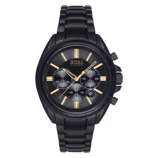 Hugo Boss Driver Black Dial Black Steel Strap Watch for Men - 1513277