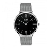 Hugo Boss Jackson Quartz Black Dial Silver Mesh Bracelet Watch For Men - 1513514