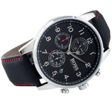 Hugo Boss Navigator Black Dial Black Leather Strap Watch for Men - 1513535