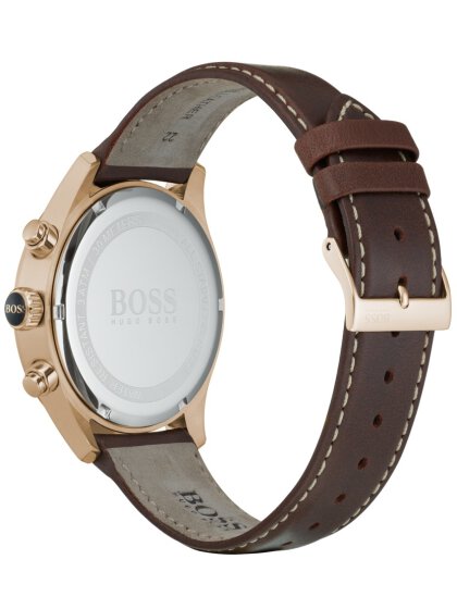 Hugo Boss Grand Prix Brown Dial Brown Leather Strap Watch for Men - 1513605