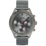 Hugo Boss Talent Gunmetal Dial Grey Mesh Bracelet Watch for Men - 1513637
