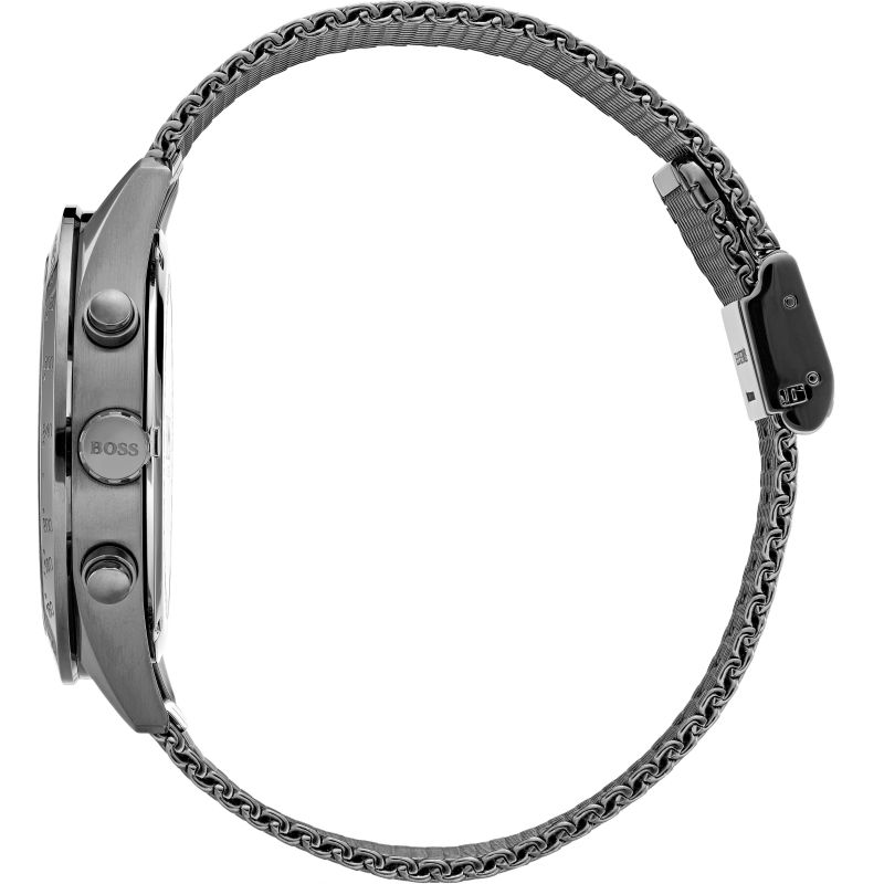 Hugo Boss Talent Gunmetal Dial Grey Mesh Bracelet Watch for Men - 1513637