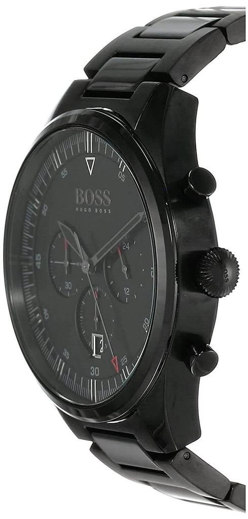 Hugo Boss Pioneer Black Dial Black Steel Strap Watch for Men - 1513714