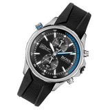 Hugo Boss Globetrotter Black Dial Black Silicone Strap Watch for Men - 1513820