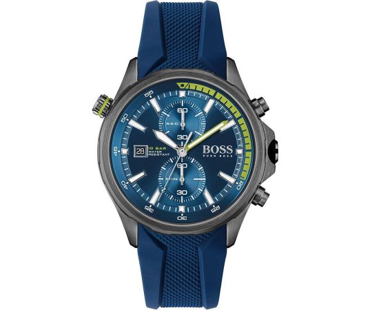 Hugo Boss Globetrotter Blue Dial Blue Silicone Strap Watch for Men - 1513821