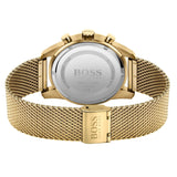 Hugo Boss Skymaster Black Dial Gold Mesh Bracelet Watch for Men - 1513838