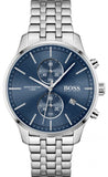Hugo Boss Jet Blue Dial Silver Steel Strap Watch for Men - 1513384