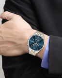 Hugo Boss Associate Blue Dial Two Tone Steel Strap Watch for Men - 1513976
