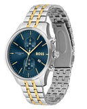Hugo Boss Associate Blue Dial Two Tone Steel Strap Watch for Men - 1513976