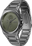 Hugo Boss Steer Chronograph Grey Dial Grey Steel Strap Watch For Men - 1514045