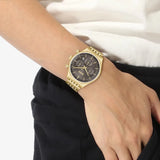 Hugo Boss Gregor Chronograph Grey Dial Gold Steel Strap Watch For Men - 1514051