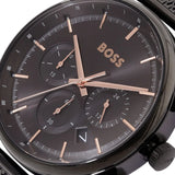 Hugo Boss Gregor Chronograph Black Dial Black Mesh Bracelet Watch For Men - 1514065