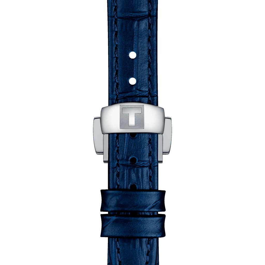 Tissot Bellissima Automatic Silver Dial Blue Leather Strap Watch For Women - T126.207.16.013.00
