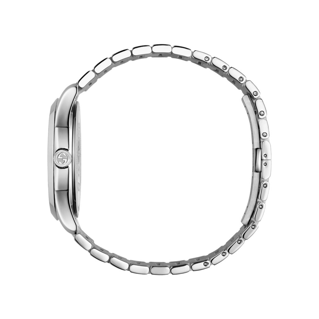 Gucci G Timeless Black Dial Silver Steel Strap Watch For Women - YA1264029