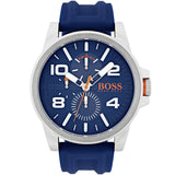 Hugo Boss Detroit Quartz Blue Dial Blue Silicone Strap Watch For Men - 1550008