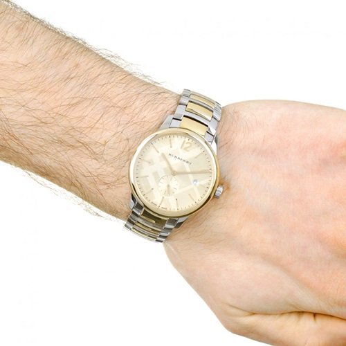 Burberry The Classic Gold Dial Two Tone Steel Strap Watch for Men - BU10011