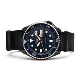 Seiko 5 Sports Automatic Blue Dial Black NATO Strap Watch for Men - SBSA098