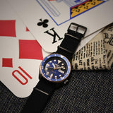 Seiko 5 Sports Automatic Blue Dial Black NATO Strap Watch for Men - SBSA098