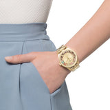 Marc Jacobs Henry Skeleton Gold Dial Gold Steel Strap Watch for Women - MBM3263