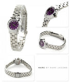 Marc Jacobs Amy Purple Dial Silver Steel Strap Watch for Women - MBM3228