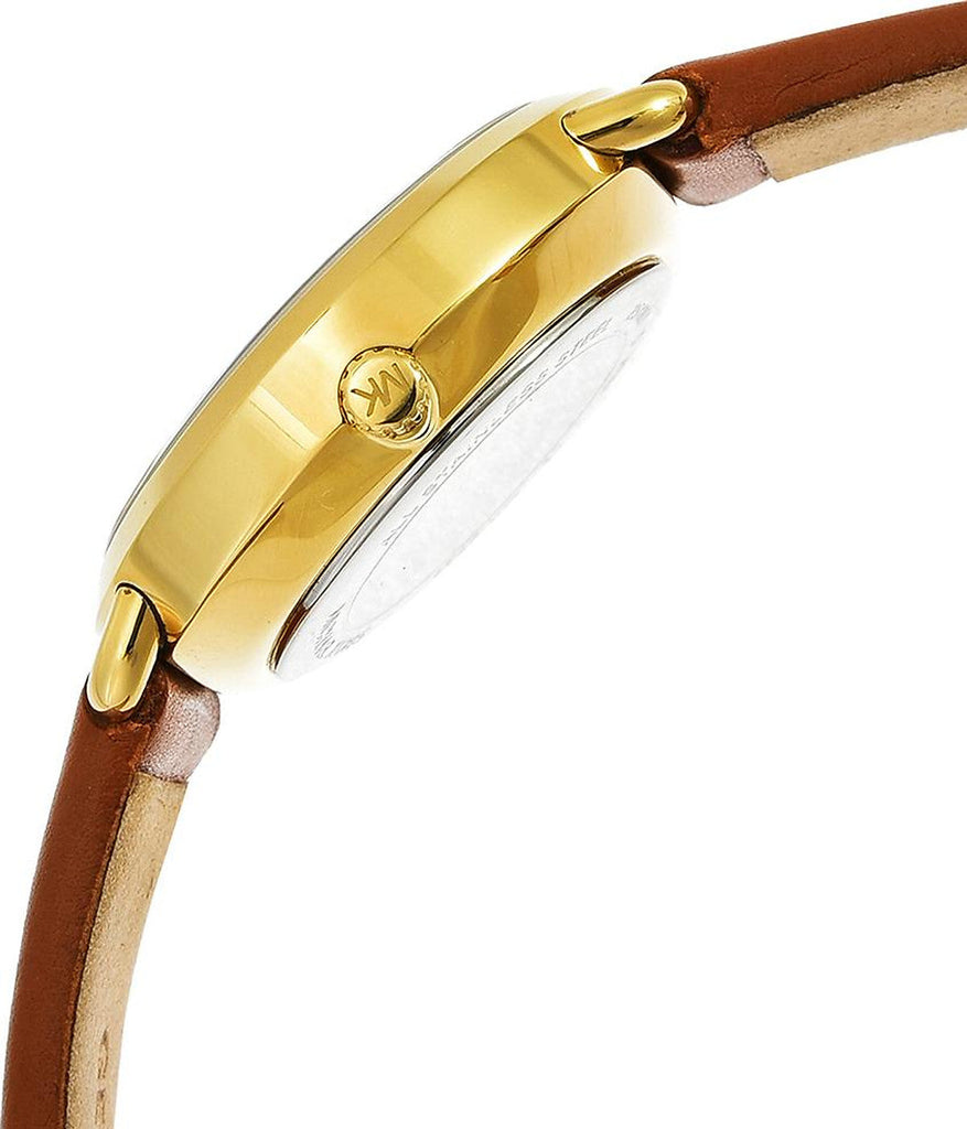 Michael Kors Portia Quartz White Dial Brown Leather Strap Watch For Women - MK2734