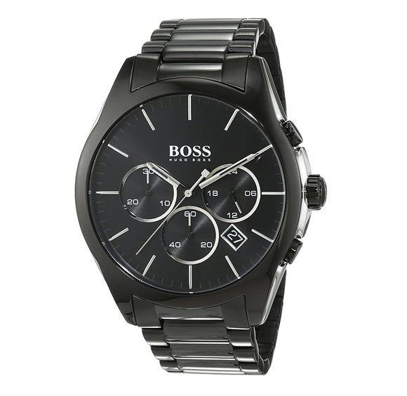 Hugo Boss Onyx Black Dial Black Steel Strap Watch for Men - 1513365