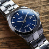 Tissot Gentlemen Powermatic 80 Silicium Blue Dial Silver Steel Strap Watch For Men - T127.407.11.041.00